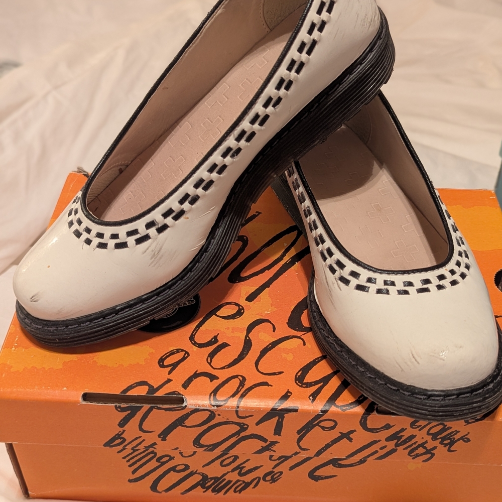 Dr. Martens White and Black Women's Flats